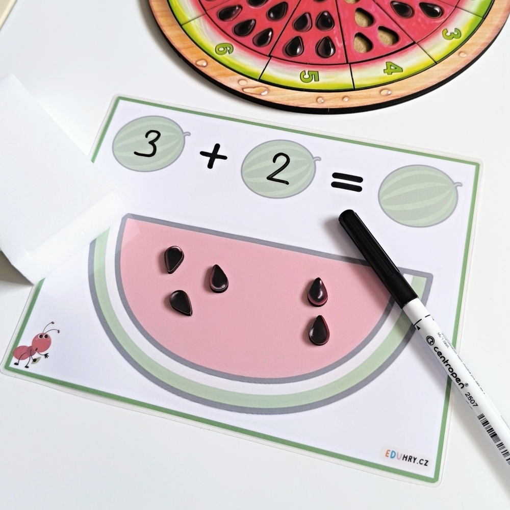 Aktivity letní pro děti meloun první počítání semínek-3